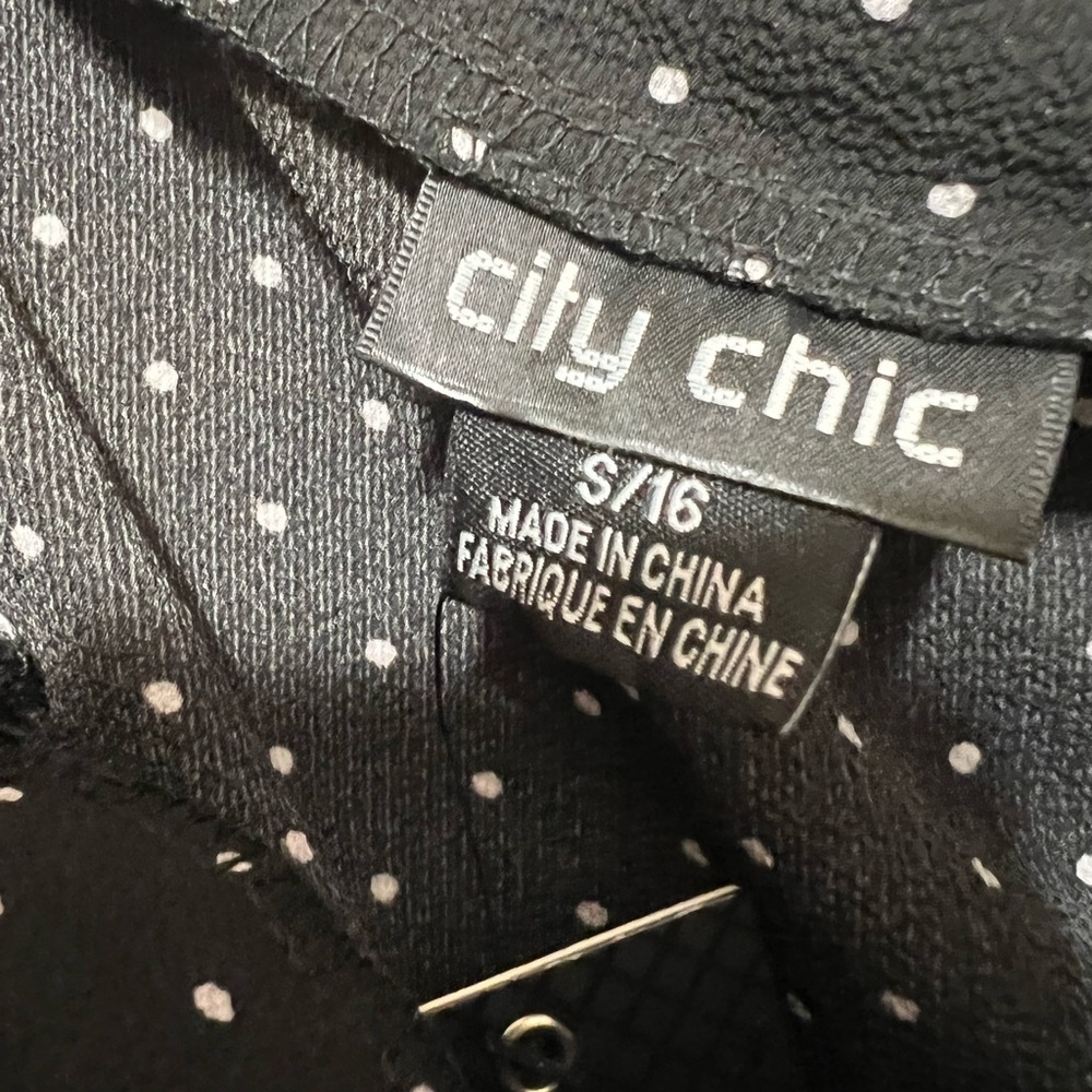 New City Chic Black Polka Dot Jumpsuit Is Potty Sz S/16 Black NWT. - Picture 5 of 8